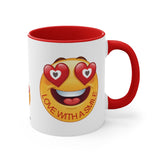 Love With A Smile Emoji on Accent Coffee Mug, 11oz
