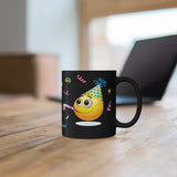 Party Time Emoji 1 on 11oz Black Mug