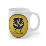 Gold Coin Gemini Zodiac Design on Ceramic Mug 11oz