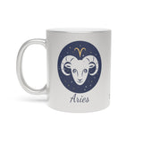 Aries Zodiac Metallic Mug (Silver / Gold) 11 oz