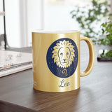 Leo Zodiac Metallic Mug (Silver / Gold) 11 oz