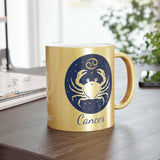 Cancer Zodiac Metallic Mug (Silver / Gold) 11 oz