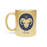 Aries Zodiac Metallic Mug (Silver / Gold) 11 oz