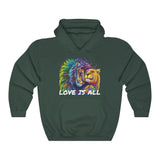 Lion & Lioness "Love Is All" Design on Unisex Heavy Blend™ Hooded Sweatshirt