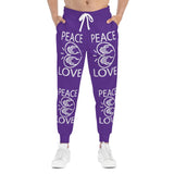 Love Peace Design on Athletic Joggers (AOP) For Men and Women