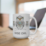 Wise Owl Ceramic Mug (EU) 11 oz and 15 oz - beautiful wise old owl design