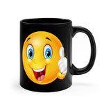 Cheery Emoji 11oz Black Mug