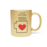Love Potion Design Metallic Mug (Silver / Gold) 11 oz