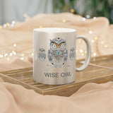 Wise Owl Metallic Mug (Silver / Gold) 11 oz beautiful wise old owl design