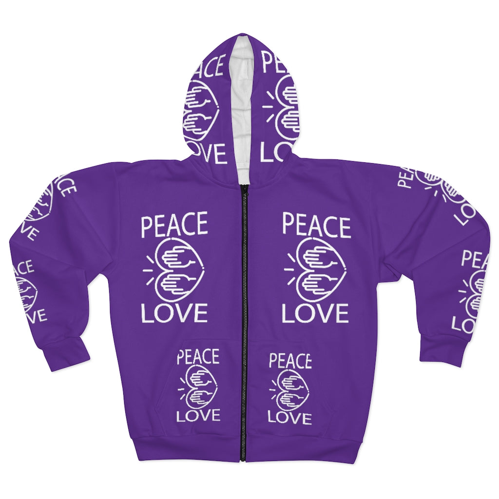 Love Peace Design on AOP Unisex Zip Hoodie – Giftzizi.com