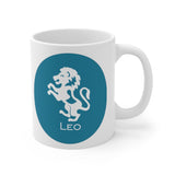 Blue Coin Leo Zodiac Design on Ceramic Mug 11oz