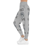 Love Peace Design Athletic Joggers (AOP) For Men or Women
