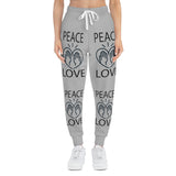 Love Peace Design Athletic Joggers (AOP) For Men or Women