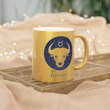 Taurus Zodiac Metallic Mug (Silver / Gold) 11 oz