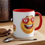 Love With A Smile Emoji on Accent Coffee Mug, 11oz