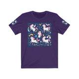 Five Enchanting Unicorns Unisex Jersey Short Sleeve Tee