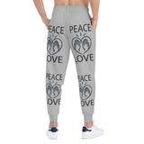 Love Peace Design Athletic Joggers (AOP) For Men or Women