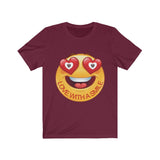 Love With A Smile Emoji Design on Unisex Jersey Short Sleeve Tee
