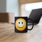 Happy Smiley 11oz Black Mug