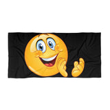 Happy Clapping Emoji on Beach Towel
