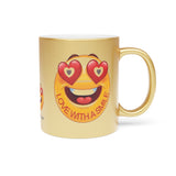Love With A Smile Emoji on  Metallic Mug (Silver\Gold)