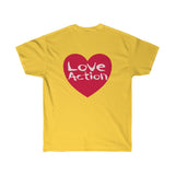 Love Action In Heart Design Unisex Ultra Cotton Tee