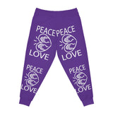 Love Peace Design on Athletic Joggers (AOP) For Men and Women