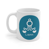 Blue Coin Libra Zodiac Design on Ceramic Mug 11oz