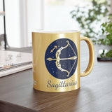 Sagittarius Zodiac Metallic Mug (Silver / Gold) 11 oz