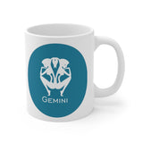 Blue Coin Gemini Zodiac Design on Ceramic Mug 11oz