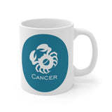 Blue Coin Cancer Zodiac Design on Ceramic Mug 11oz