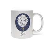 Leo Zodiac Metallic Mug (Silver / Gold) 11 oz