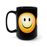 Happy Smiley Black Mug 15oz
