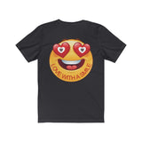 Love With A Smile Emoji Design on Unisex Jersey Short Sleeve Tee