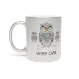Wise Owl Metallic Mug (Silver / Gold) 11 oz beautiful wise old owl design