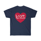Love Action In Heart Design Unisex Ultra Cotton Tee