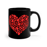 Hearts Of Hearts 11oz Black Mug