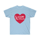 Love Action In Heart Design Unisex Ultra Cotton Tee