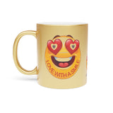 Love With A Smile Emoji on  Metallic Mug (Silver\Gold)