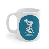 Blue Coin Virgo Zodiac Design on Ceramic Mug 11oz