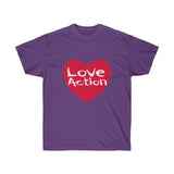 Love Action In Heart Design Unisex Ultra Cotton Tee