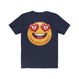 Love With A Smile Emoji Design on Unisex Jersey Short Sleeve Tee