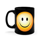 Happy Smiley 11oz Black Mug