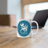 Blue Coin Taurus Zodiac Design on Ceramic Mug 11oz