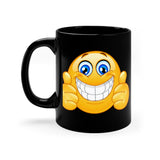 Big Smile Emoticon on 11oz Black Mug