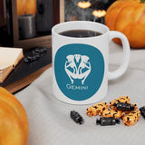 Blue Coin Gemini Zodiac Design on Ceramic Mug 11oz