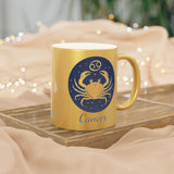 Cancer Zodiac Metallic Mug (Silver / Gold) 11 oz