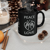 Peace Love design (1) on 11oz Black Mug