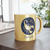 Scorpio Zodiac Metallic Mug (Silver / Gold) 11 oz