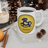 Gold Coin Aries Zodiac Design on Ceramic Mug 11oz